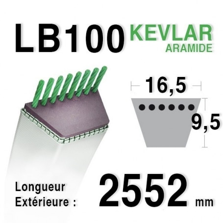 Courroie lb100 - 16,5 mm x 2552 mm