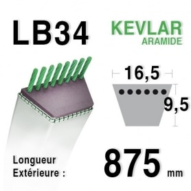 Courroie lb34 - 16,5 mm x 875 mm