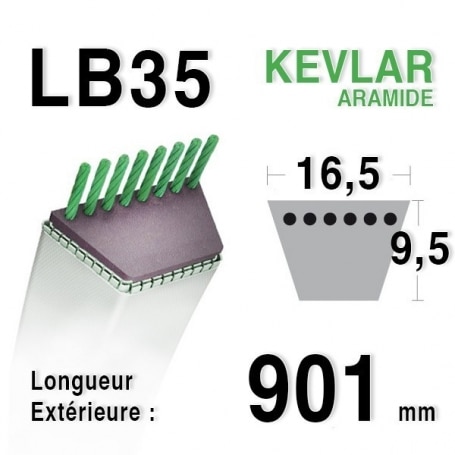Courroie lb35 - 16,5 mm x 901 mm