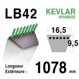 Courroie lb42 - 16,5 mm x 1078 mm