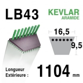Courroie lb43 - 16,5 mm x 1104 mm