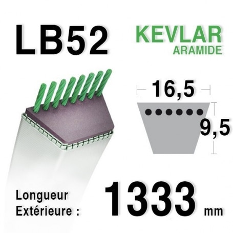 Courroie lb52 - 16,5 mm x 1333 mm