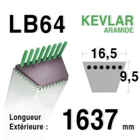 Courroie lb64 - 16,5 mm x 1637 mm
