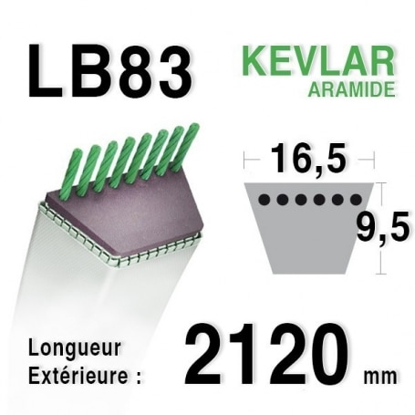 Courroie lb83 - 16,5 mm x 2120 mm