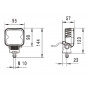 Phare de travail LED carré 25W HELLA 1GA996283011