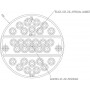 Feu arrière LED rond câblé diamètre 142mm, UNIVERSEL LA40037