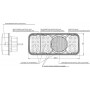 Feu arrière LED rectangle gauche 5 plots UNIVERSEL LA40036