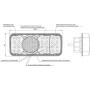 Feu arrière LED rectangle droit 5 plots UNIVERSEL LA40032