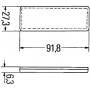 Catadioptre rectangle rouge 91,8x27,3mm autocollant HELLA 8RA342014157