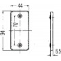 Catadioptre rectangle orange 180x40mm à visser HELLA 8RA003326011