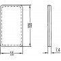 Catadioptre rectangle orange 105x55mm autocollant HELLA 8RB004713001