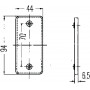 Catadioptre rectangle blanc 94x44mm autocollant HELLA 8RA003326051