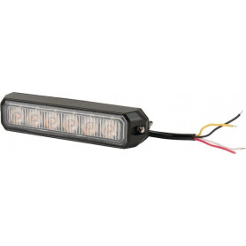Avertisseur flash LED orange 6x3W 12/24V UNIVERSEL LA20014