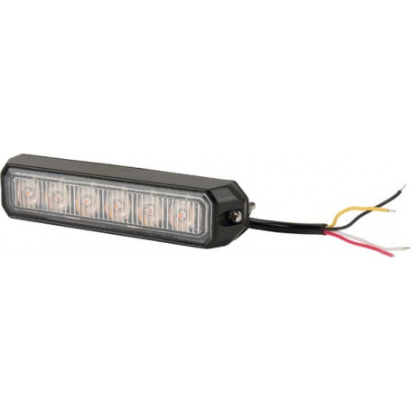 Avertisseur flash LED orange 6x3W 12/24V UNIVERSEL LA20014