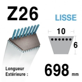Courroie Z26 - 9,5 mm x 698 mm