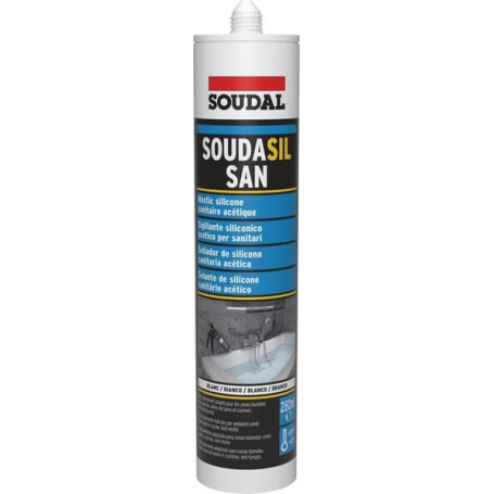 Silicone sanitaire acétique blanc 280mL SOUDAL 128790SOU