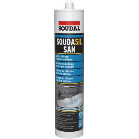 Silicone sanitaire acétique transparent 280mL SOUDAL 128791SOU