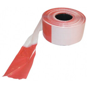 Ruban de chantier rouge - blanc 80mmx500m UNIVERSEL WB99362