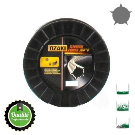 Bobina hilo nailon pentagonal bi-composant OZAKI Titanium energizador - 2.70mm x 238m - aire tamaño