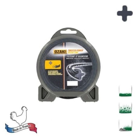 Blíster hilo nailon helical OZAKI Twisted energizador amortiguador line - 3.00mm x 15m - aire tamaño - Fabrication française