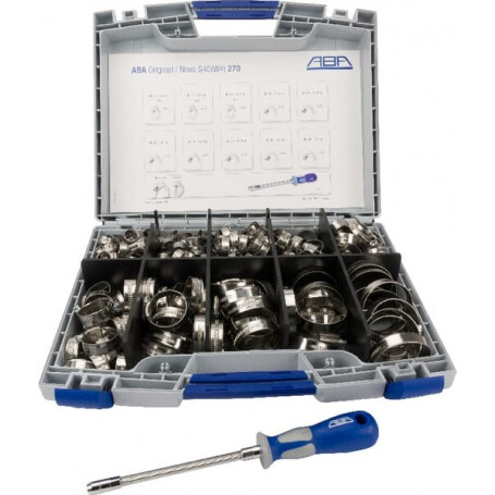 Boîte d'assortiment de colliers de serrage ABA HCS12DB76