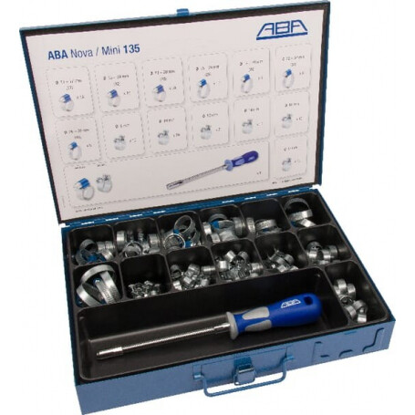Boîte d'assortiment de colliers de serrage ABA HCS12DB135