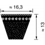 Courroie trapézoïdale dentée Lw MS OPTIBELT XPB1525