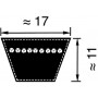 Courroie trapézoïdale B175 17x4450 OPTIBELT VB174450