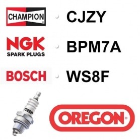 Bougie OREGON - CHAMPION cj7y NGK bpm7a BOSCH ws8f