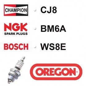Bougie OREGON - CHAMPION cj8 NGK bm6a BOSCH ws8e