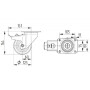 Roulettes pour charges lourdes en polyamide TENTE 4687TOP125P63