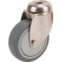 Roulettes pivotantes en acier inoxydable à trou de fixation TENTE 7470PJC075P3011