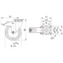 Roulettes pivotantes en acier inoxydable à platine de fixation TENTE 7477PJC125P50
