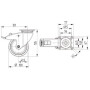 Roulettes pivotantes en acier inoxydable à platine de fixation TENTE 7477PJC100P50
