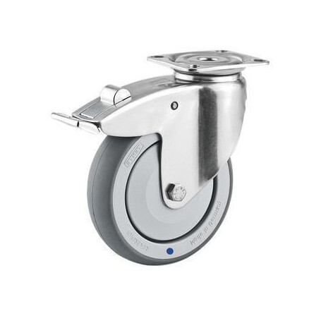 Roulettes pivotantes en acier inoxydable à platine de fixation TENTE 7477PJC075P40