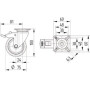 Roulettes pivotantes en acier inoxydable à platine de fixation TENTE 7477PJC075P40