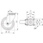 Roulettes pivotantes en acier inoxydable à platine de fixation TENTE 7470PJC125P50