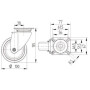 Roulettes pivotantes en acier inoxydable à platine de fixation TENTE 7470PJC100P50