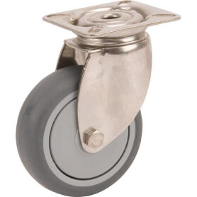 Roulettes pivotantes en acier inoxydable à platine de fixation TENTE 7470PJC075P40