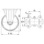 Roulettes pivotantes en acier inoxydable à bandage en matière synthétique TENTE 8478UOO160P63