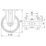 Roulettes pivotantes en acier inoxydable à bandage en matière synthétique TENTE 8478UOO125P62
