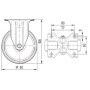 Roulettes pivotantes en acier inoxydable à bandage en matière synthétique TENTE 8478UOO080P62