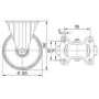 Roulettes pivotantes en acier inoxydable à bandage en matière synthétique TENTE 8478UAD200P63