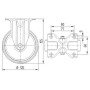 Roulettes pivotantes en acier inoxydable à bandage en matière synthétique TENTE 8478UAD125P62