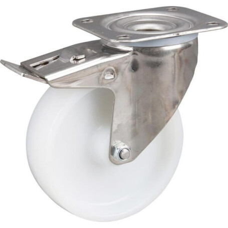 Roulettes pivotantes en acier inoxydable à bandage en matière synthétique TENTE 8477UOO125P62