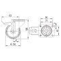 Roulettes pivotantes en acier inoxydable à bandage en matière synthétique TENTE 8477UOO100P62