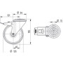 Roulettes pivotantes en acier inoxydable à bandage en matière synthétique TENTE 8477UAD125P3013