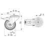 Roulettes pivotantes en acier inoxydable à bandage en matière synthétique TENTE 8477UAD100P3013