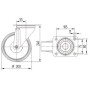 Roulettes pivotantes en acier inoxydable à bandage en matière synthétique TENTE 8470UOO200P63