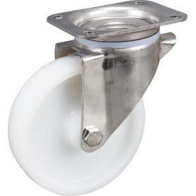 Roulettes pivotantes en acier inoxydable à bandage en matière synthétique TENTE 8470UOO160P63